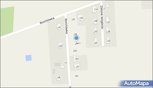 Borchówka, Borchówka, 15F, mapa Borchówka