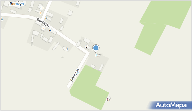 Borczyn, Borczyn, 1, mapa Borczyn