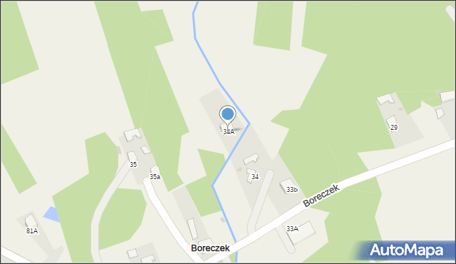 Boreczek, Boreczek, 34A, mapa Boreczek