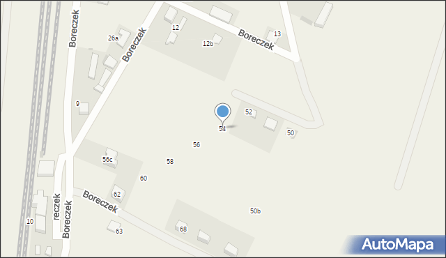Boreczek, Boreczek, 54, mapa Boreczek