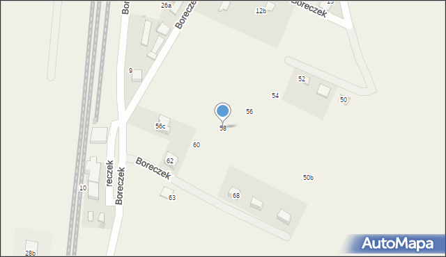Boreczek, Boreczek, 58, mapa Boreczek