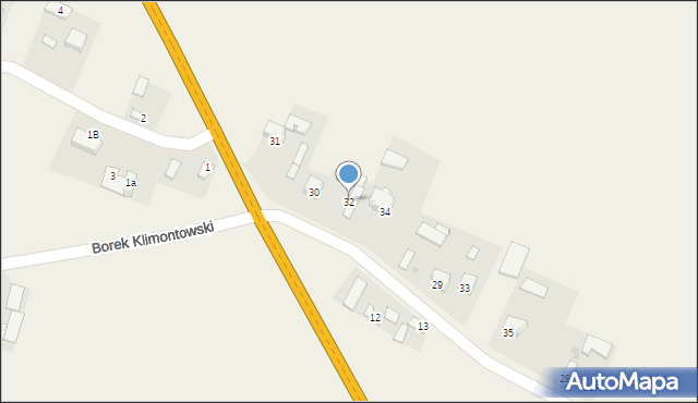 Borek Klimontowski, Borek Klimontowski, 32, mapa Borek Klimontowski
