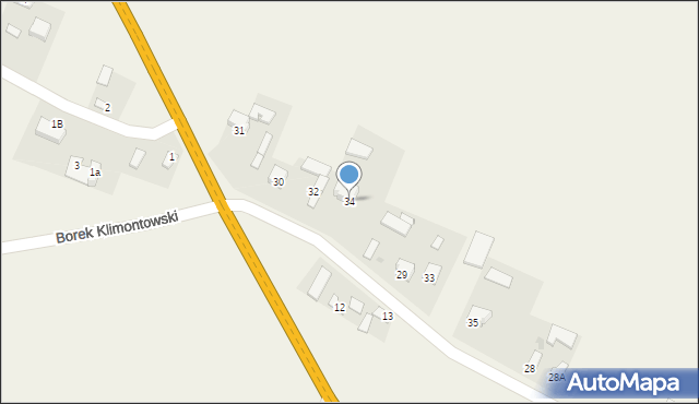 Borek Klimontowski, Borek Klimontowski, 34, mapa Borek Klimontowski