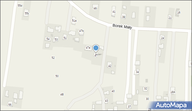 Borek Mały, Borek Mały, 47, mapa Borek Mały