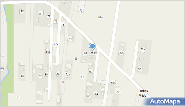Borek Mały, Borek Mały, 66A, mapa Borek Mały