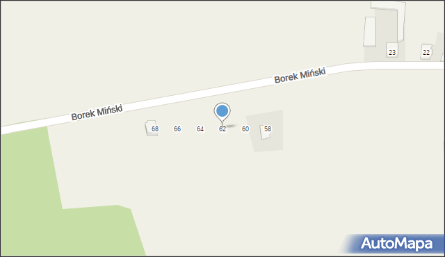 Borek Miński, Borek Miński, 62, mapa Borek Miński