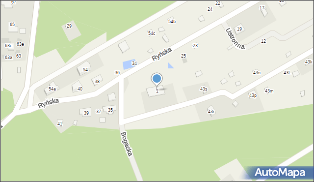 Borki, Bogacka, 1, mapa Borki