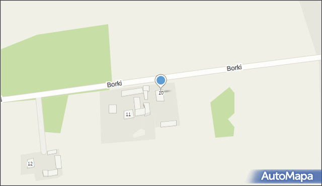Borki, Borki, 10, mapa Borki