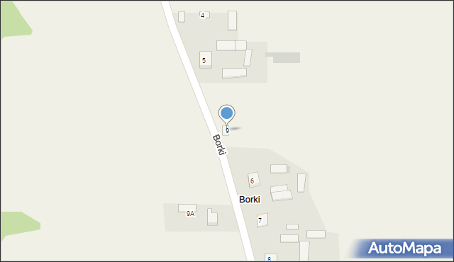 Borki, Borki, 9, mapa Borki