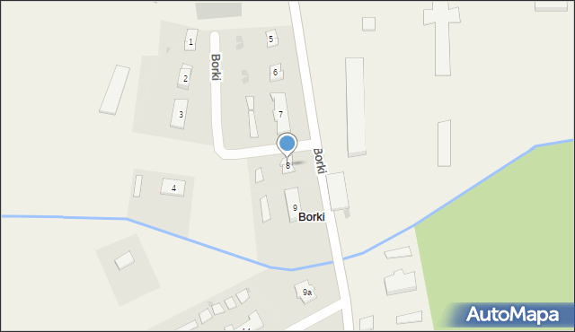 Borki, Borki, 8, mapa Borki