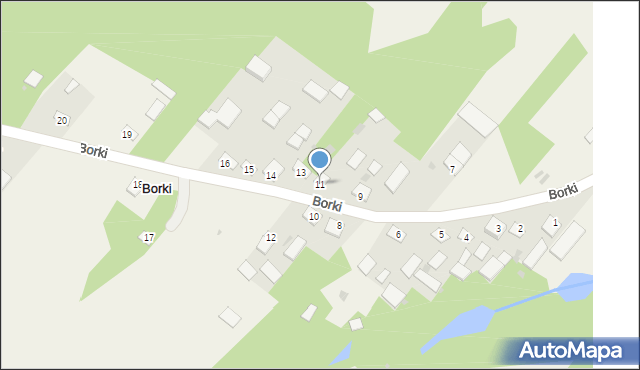Borki, Borki, 11, mapa Borki
