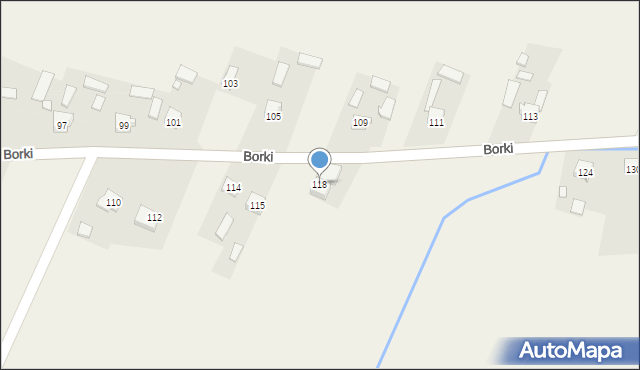 Borki, Borki, 118, mapa Borki