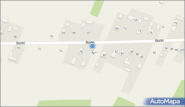 Borki, Borki, 78, mapa Borki