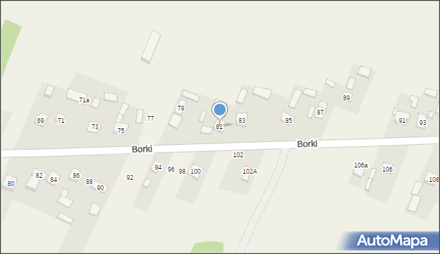 Borki, Borki, 81, mapa Borki