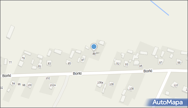 Borki, Borki, 89, mapa Borki
