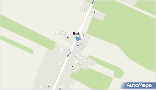 Borki, Borki, 12, mapa Borki