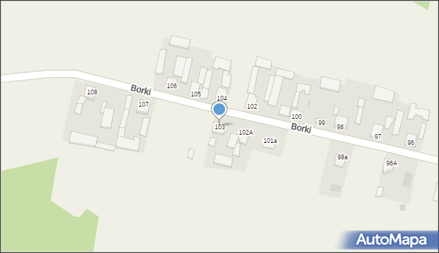 Borki, Borki, 103, mapa Borki
