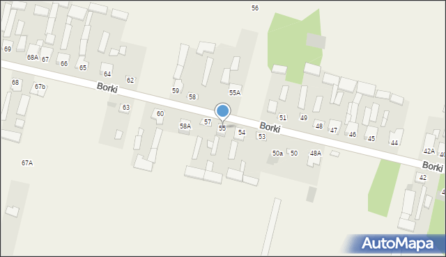 Borki, Borki, 55, mapa Borki