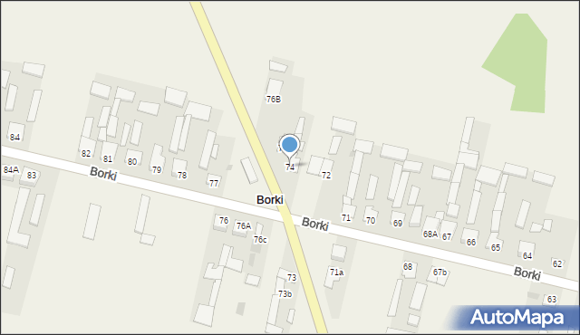 Borki, Borki, 74, mapa Borki