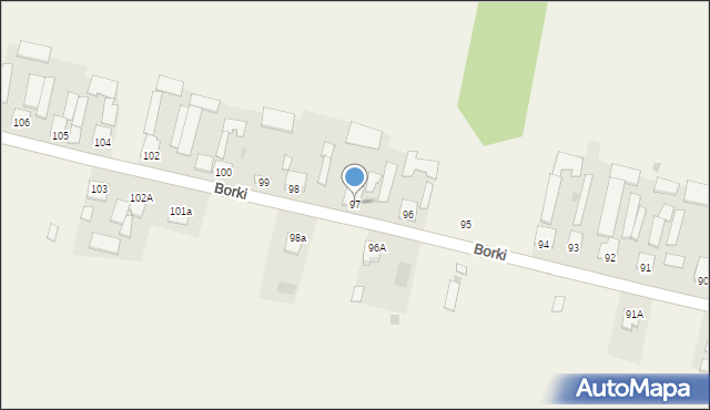 Borki, Borki, 97, mapa Borki