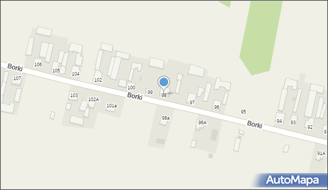 Borki, Borki, 98, mapa Borki