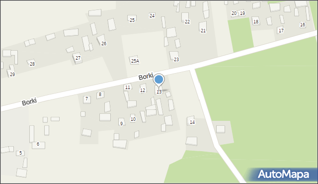 Borki, Borki, 13, mapa Borki