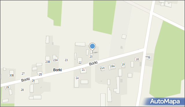 Borki, Borki, 20a, mapa Borki