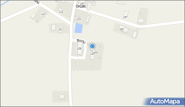Borki, Borki, 110, mapa Borki