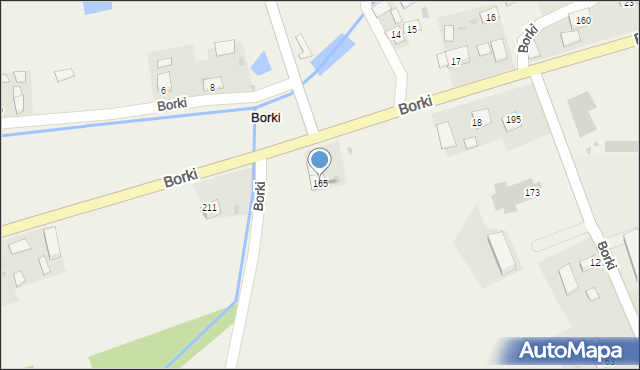 Borki, Borki, 165, mapa Borki