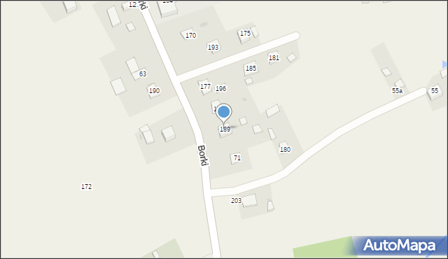 Borki, Borki, 189, mapa Borki