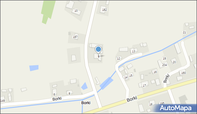 Borki, Borki, 9, mapa Borki