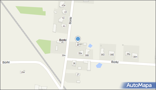 Borki, Borki, 40, mapa Borki