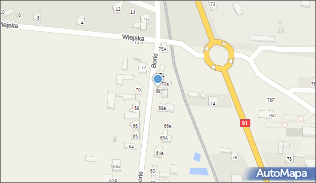 Borki, Borki, 68, mapa Borki