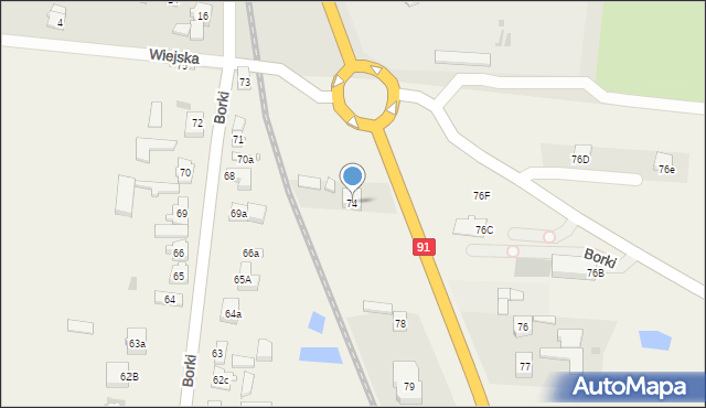 Borki, Borki, 74, mapa Borki