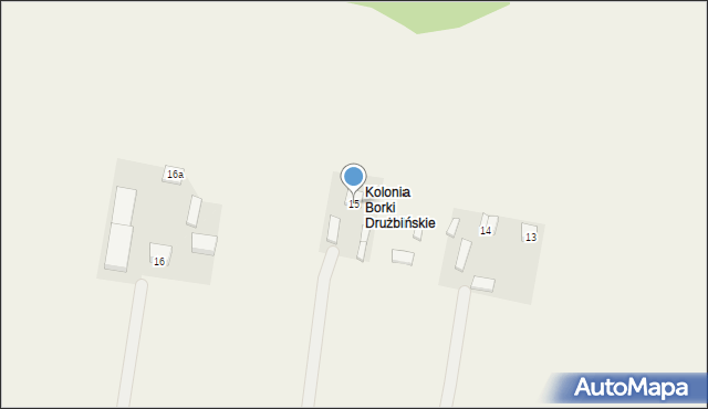 Borki Drużbińskie, Borki Drużbińskie, 15, mapa Borki Drużbińskie