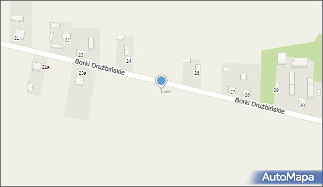 Borki Drużbińskie, Borki Drużbińskie, 25a, mapa Borki Drużbińskie