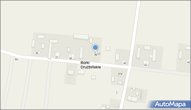 Borki Drużbińskie, Borki Drużbińskie, 39, mapa Borki Drużbińskie