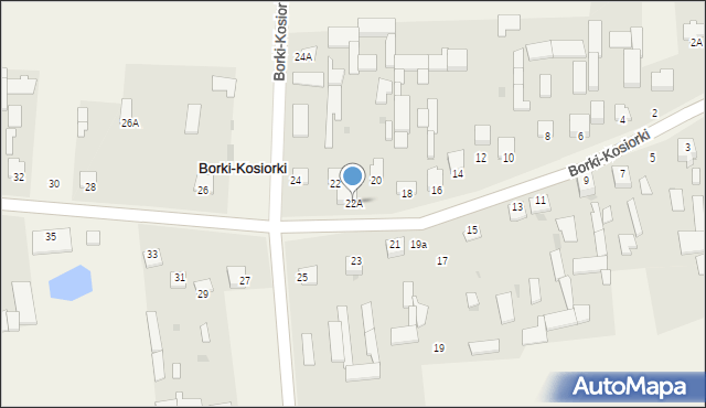Borki-Kosiorki, Borki-Kosiorki, 22A, mapa Borki-Kosiorki
