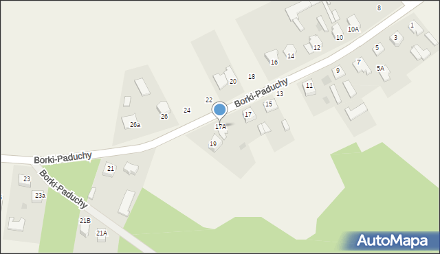 Borki-Paduchy, Borki-Paduchy, 17A, mapa Borki-Paduchy