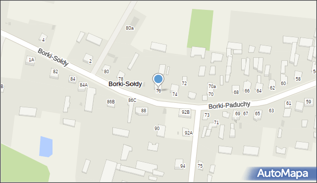 Borki-Paduchy, Borki-Paduchy, 76, mapa Borki-Paduchy