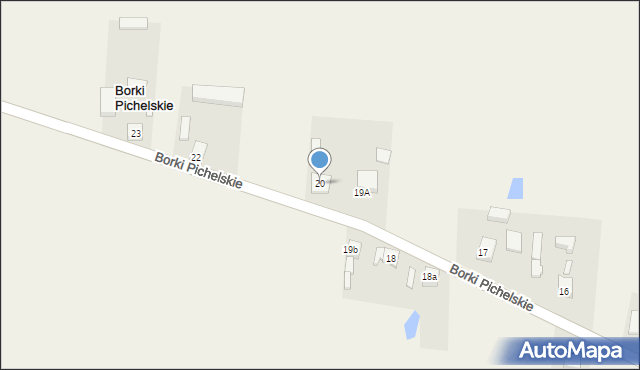 Borki Pichelskie, Borki Pichelskie, 20, mapa Borki Pichelskie