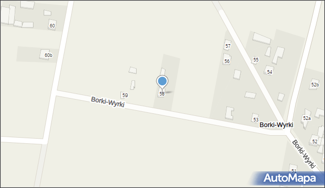 Borki-Wyrki, Borki-Wyrki, 58, mapa Borki-Wyrki