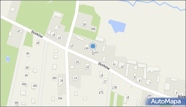 Borków, Borków, 12, mapa Borków