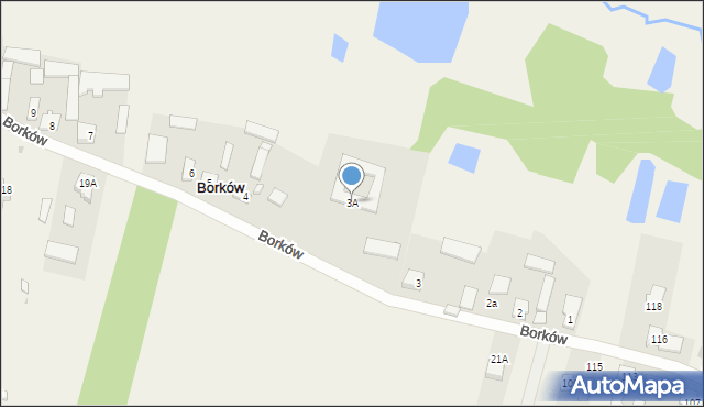 Borków, Borków, 3A, mapa Borków