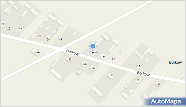Borków, Borków, 33, mapa Borków