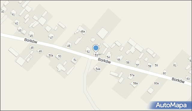 Borków, Borków, 53, mapa Borków