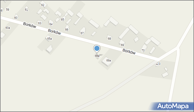 Borków, Borków, 68a, mapa Borków