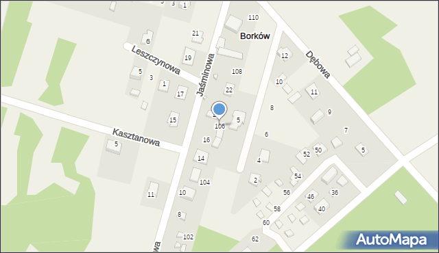Borków, Borków, 106, mapa Borków