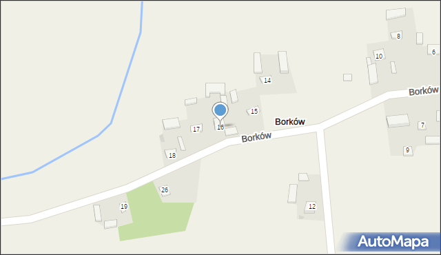 Borków, Borków, 16, mapa Borków