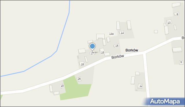 Borków, Borków, 17, mapa Borków